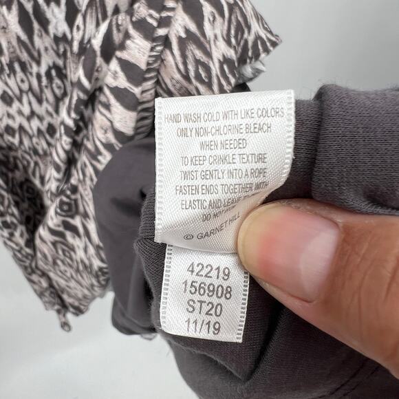 NWOT Garnet Hill Halter Dress Women's PL Gray Brown Cat Eye Print Maxi Dress - Picture 7 of 8